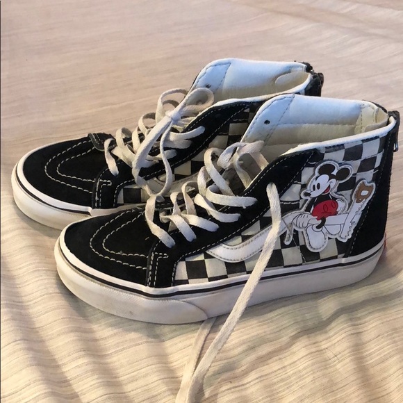 mickey mouse checkered vans